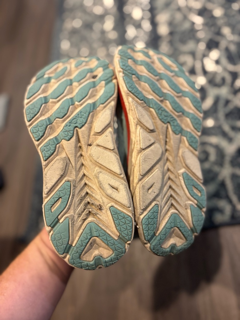 Hoka Women's Aqua Running Shoes with Coral Accent - Picture 5 of 6